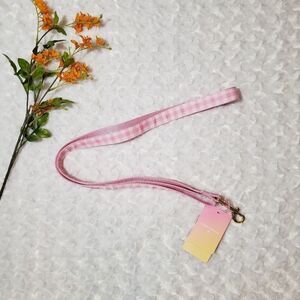 Stoney Clover Lane x Target light pink and white plaid 5' dog leash